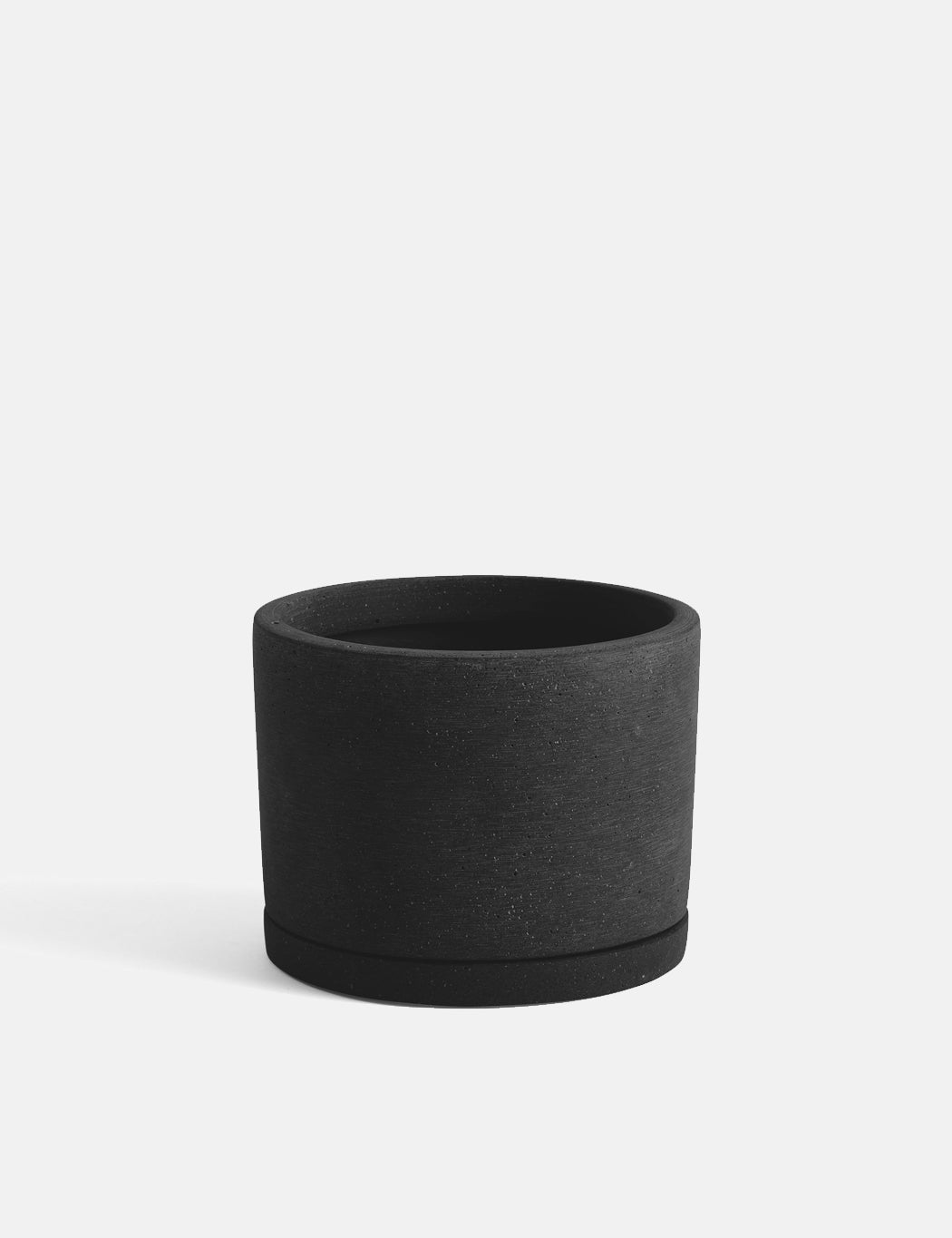 Plant Pot with Saucer - #color_black